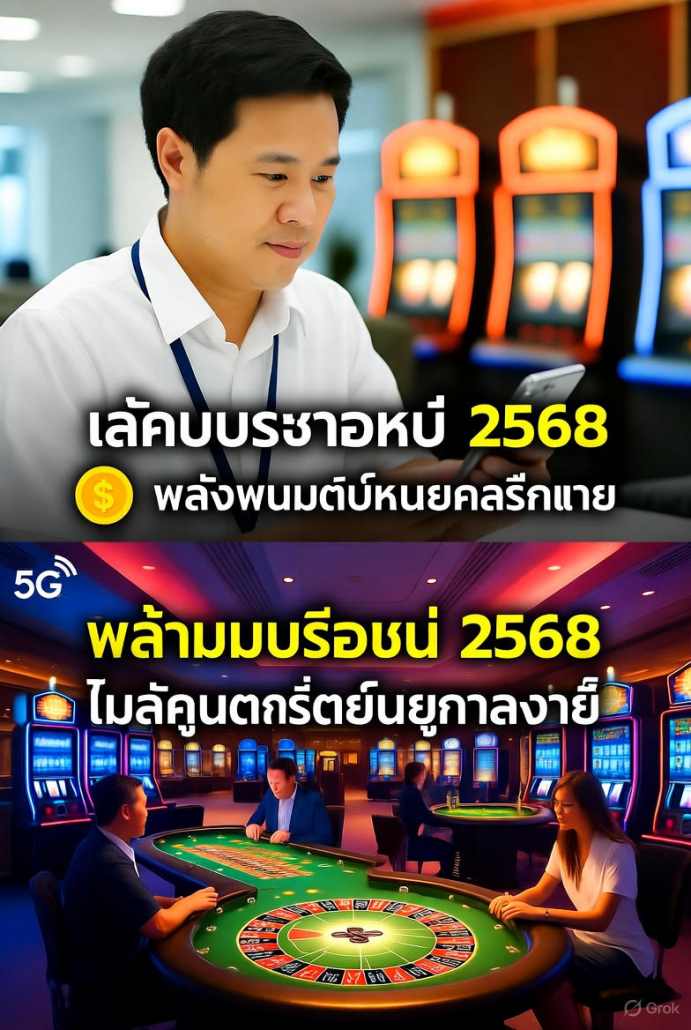 “ภาพโปรโมตบทความ เว็บพนัน กับโอกาสสร้างรายได้เสริมในยุคออนไลน์ 2568 แสดงชายหนุ่มชาวไทยนั่งอยู่หน้าคอมพิวเตอร์ที่มีหน้าจอเขียนว่า BET พร้อมไพ่และชิปคาสิโน พื้นหลังเป็นโทนสีน้ำเงินและทอง แสดงถึงการลงทุนและรายได้เสริมในยุคดิจิทัล