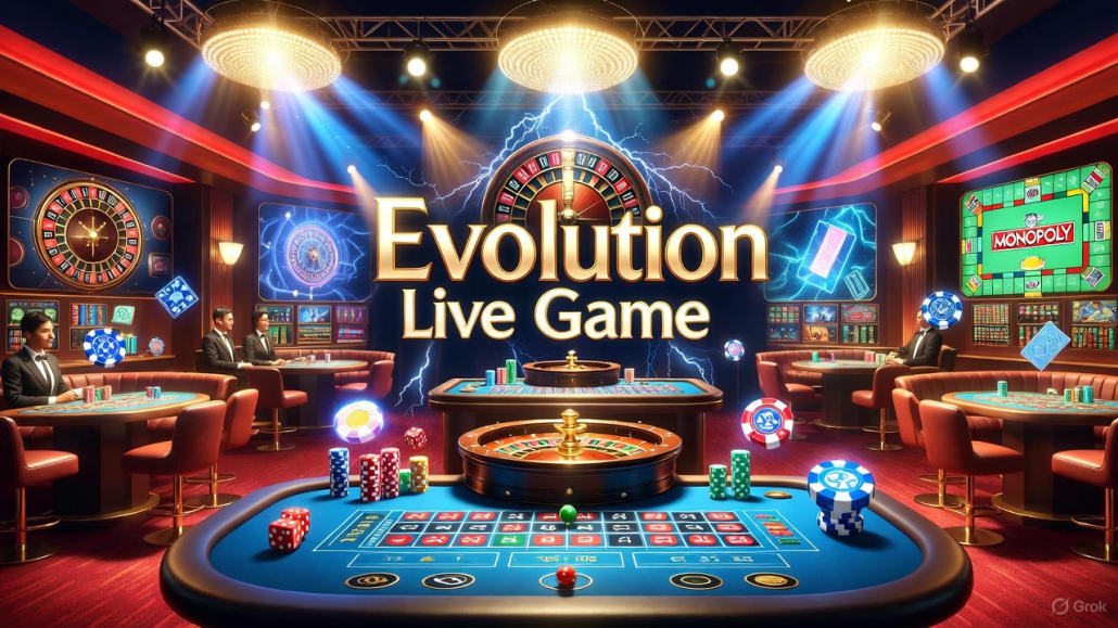 ภาพโปรโมทเกมไลฟ์คาสิโน Evolution รวมเกมโชว์ยอดนิยมแบบเรียลไทม์ เหมือนเล่นในคาสิโนจริง ปี 2025